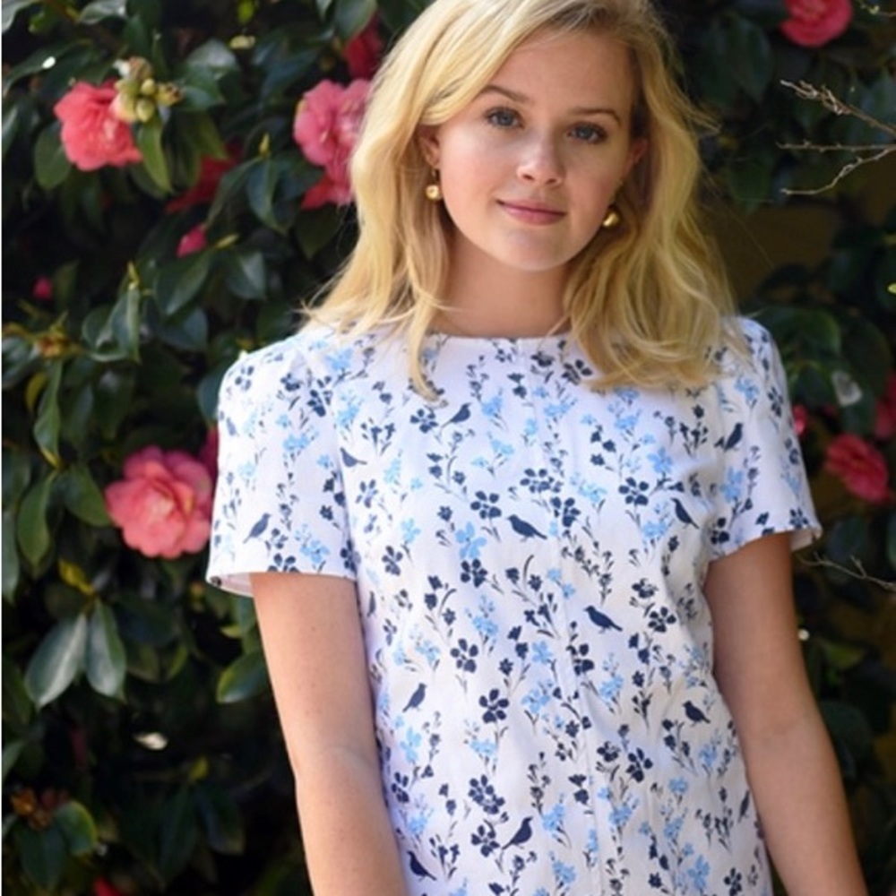 Draper James Printed Denim Shift Dress